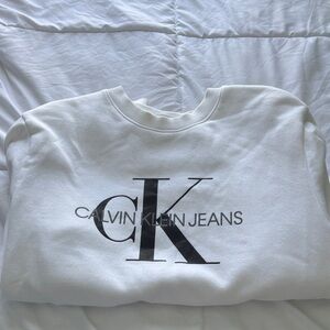 Calvin Klein White Logo Sweatshirt
